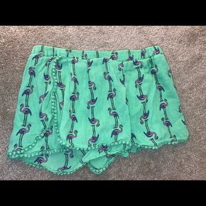 Red Camel pink and green flamingo shorts